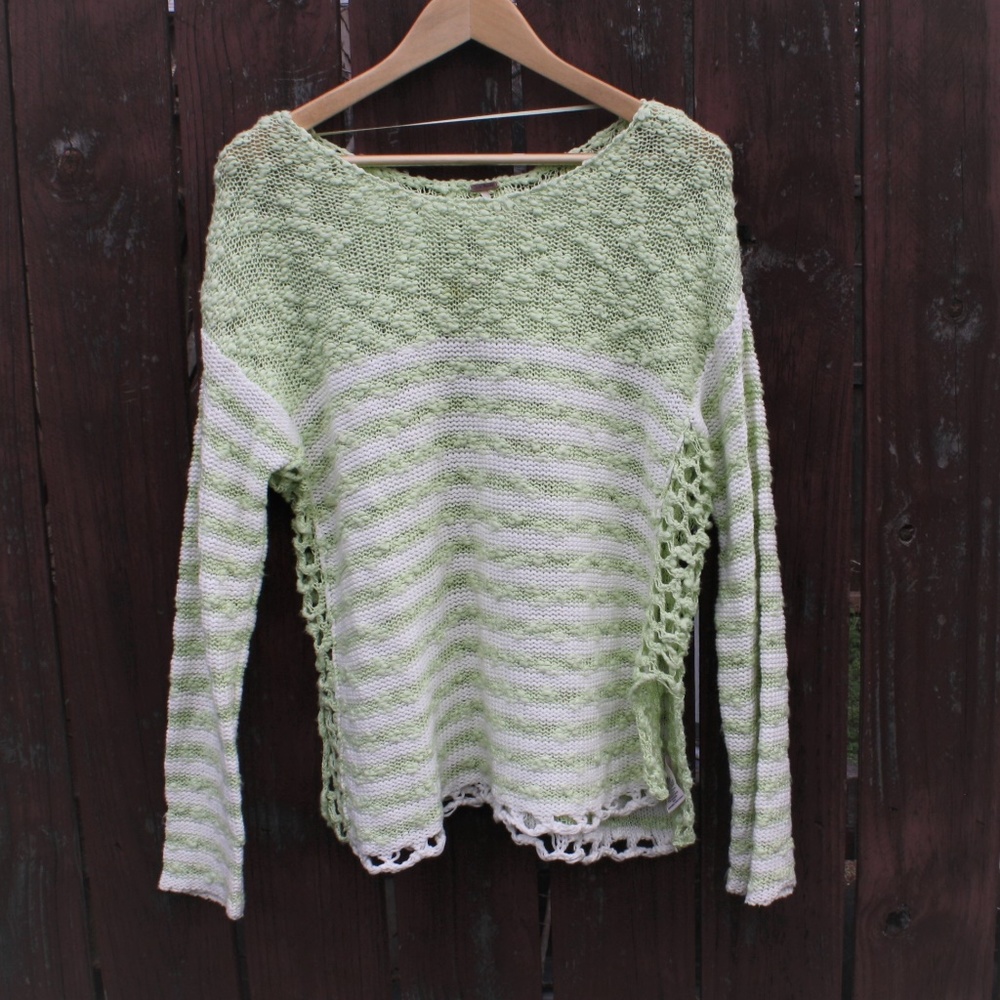 Free People Chunky Knit Striped Sweater
